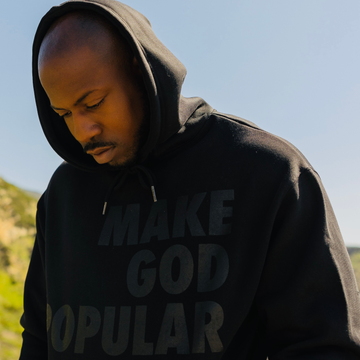 Make God Popular Hoodies (Black on Black) - MAKE GOD POPULAR
