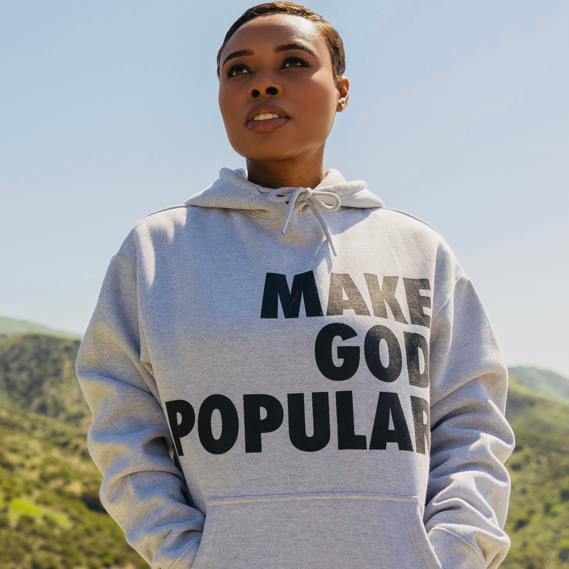 Make God Popular Hoodies (Grey) - MAKE GOD POPULAR
