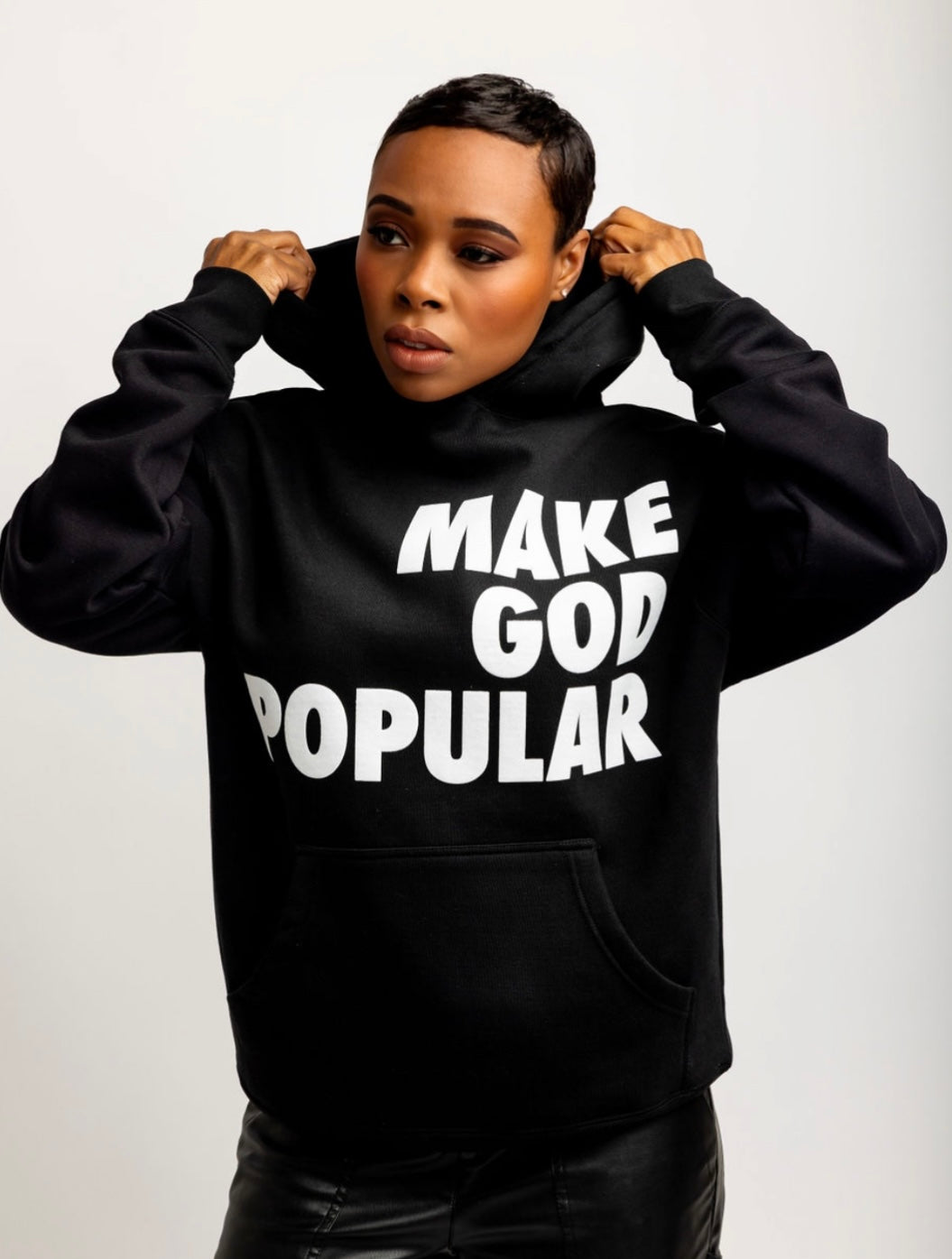 Make God Popular Hoodies (Black) - MAKE GOD POPULAR