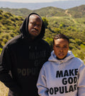 Make God Popular Hoodies (Black on Black) - MAKE GOD POPULAR