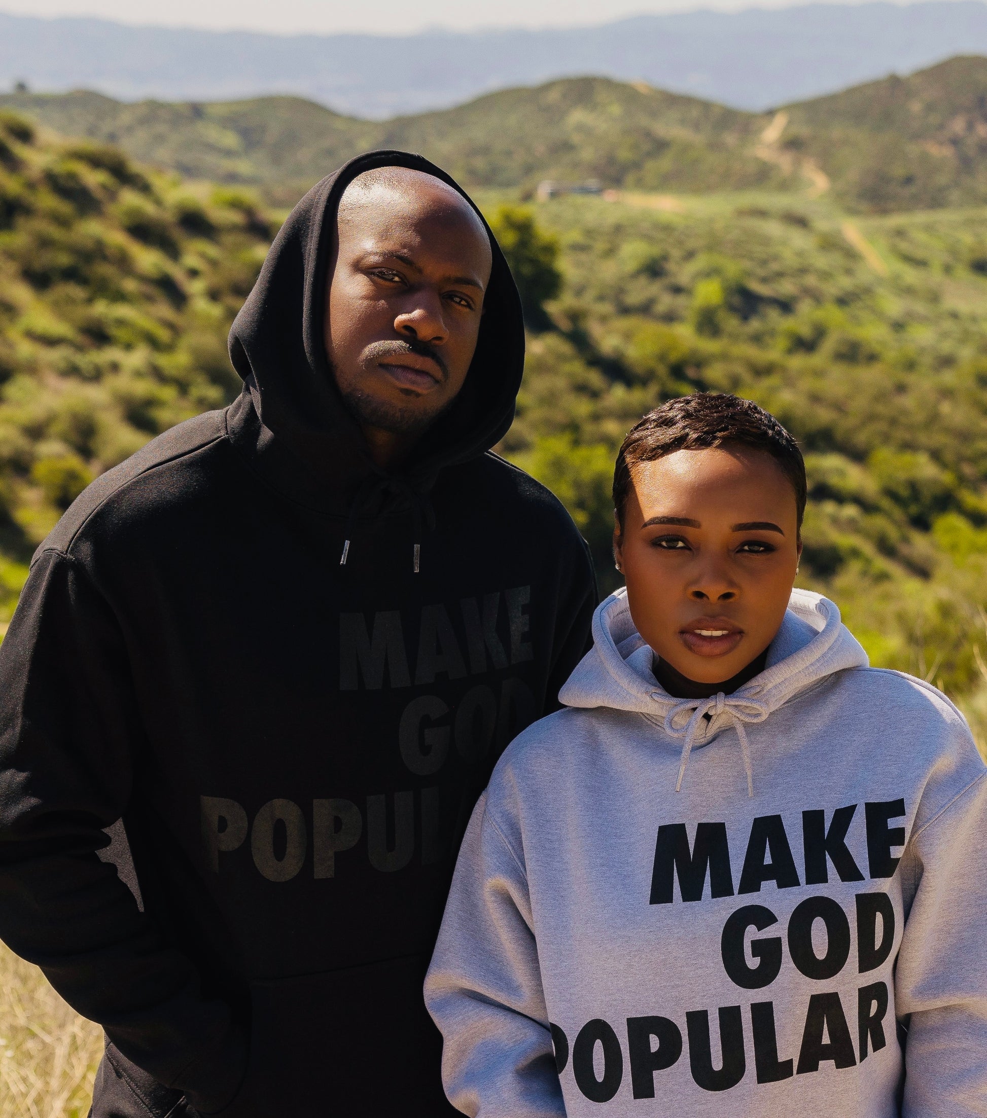 Make God Popular Hoodies (Black on Black) - MAKE GOD POPULAR