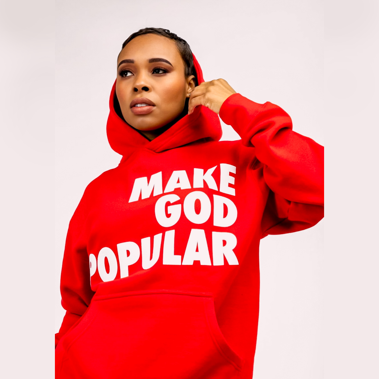 Make God Popular Hoodies (Red) - MAKE GOD POPULAR